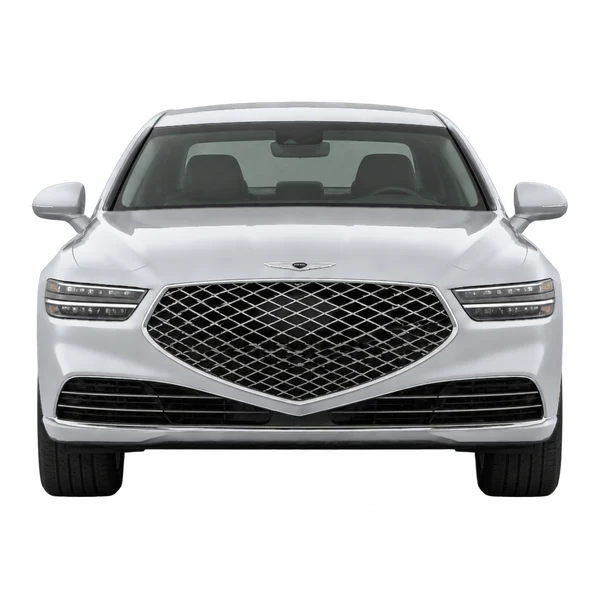 Genesis G90 2022 باللون فضي، منظر أمامي