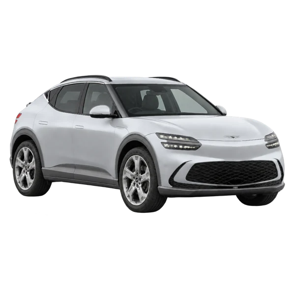 2024 Genesis GV60 in Silber, Ansicht: Dreiviertelansicht vorne (nach rechts)