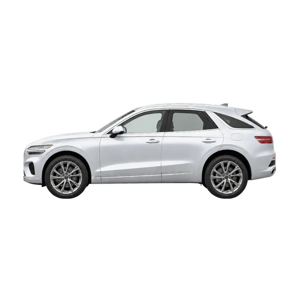シルバーの2022 Genesis GV70（側面（左向き）ビュー）