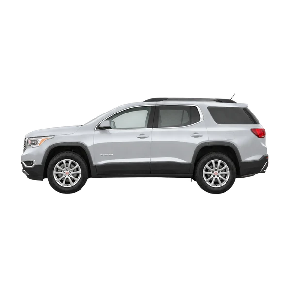 GMC Acadia 2018 باللون فضي، منظر جانبي (متجه إلى اليسار)