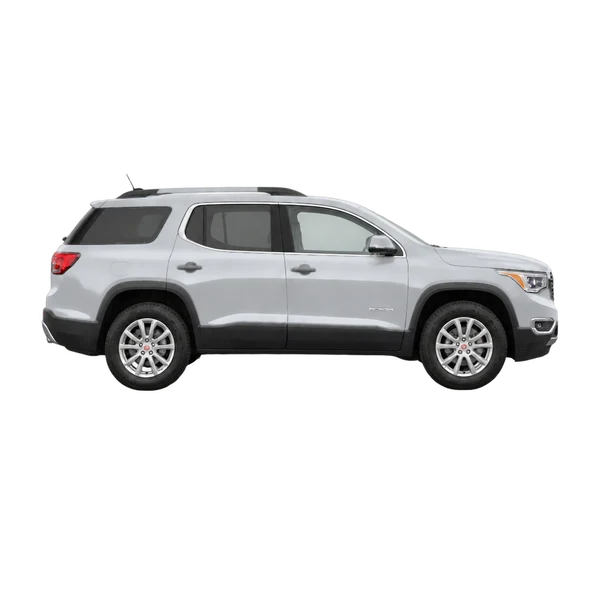 GMC Acadia 2018 باللون فضي، منظر منظر جانبي (باتجاه اليمين)