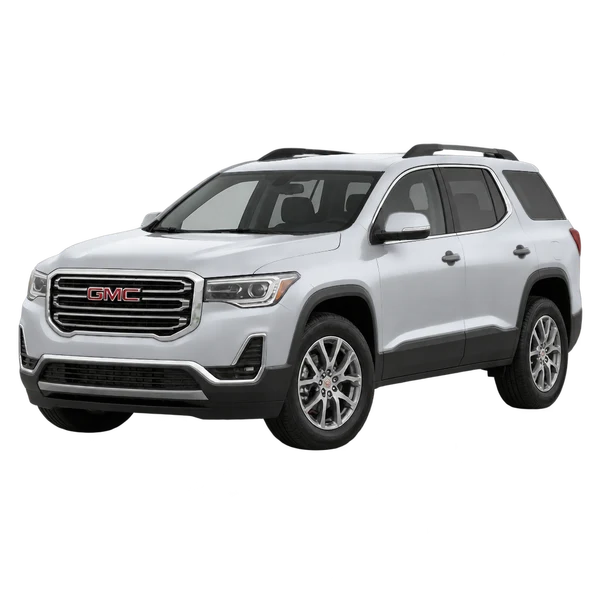 GMC Acadia 2023 en plateado, vista frontal tres cuartos (hacia la izquierda)