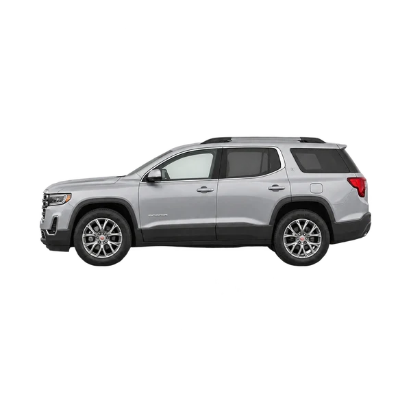 GMC Acadia 2023 en plateado, vista lateral (mirando a la izquierda)