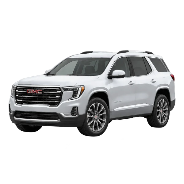 2024 GMC Acadia in Silber, Ansicht: Dreiviertelansicht vorne (nach links gerichtet)