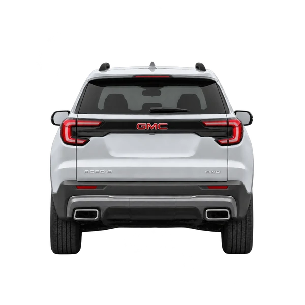 GMC Acadia 2025 en plateado, vista trasera