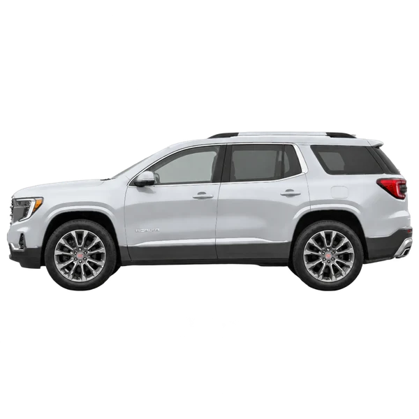 GMC Acadia 2025 en plateado, vista lateral (mirando a la izquierda)