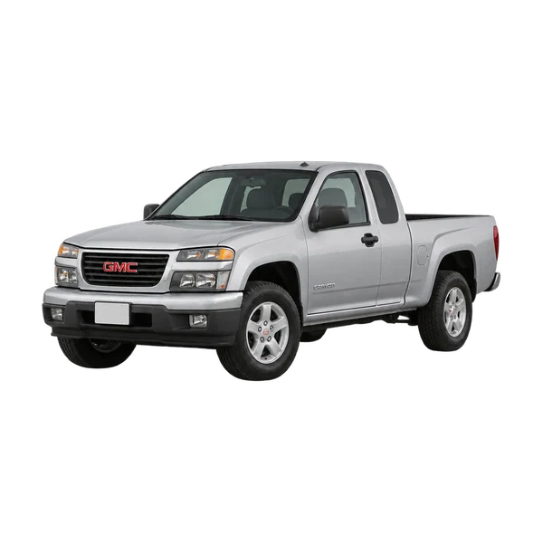 GMC Canyon 2005 باللون فضي، منظر منظر أمامي بزاوية ثلاثة أرباع (متجه لليسار)