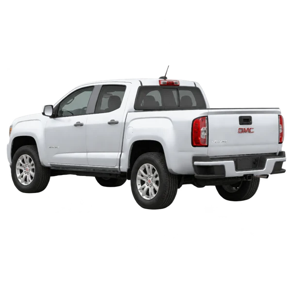 シルバーの2015 GMC Canyon(リア斜め(左向き)ビュー)
