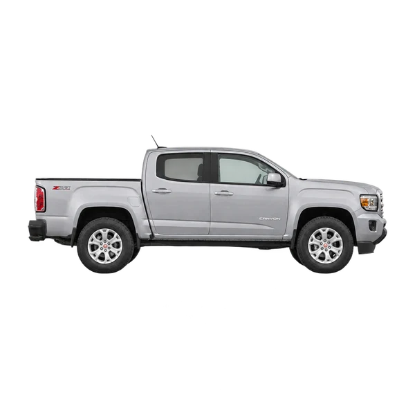 シルバーの2015 GMC Canyon(側面(右向き)ビュー)