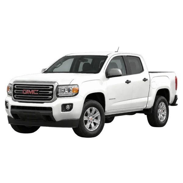 GMC Canyon 2017 branco, vista dianteira em três quartos (voltada para a esquerda)