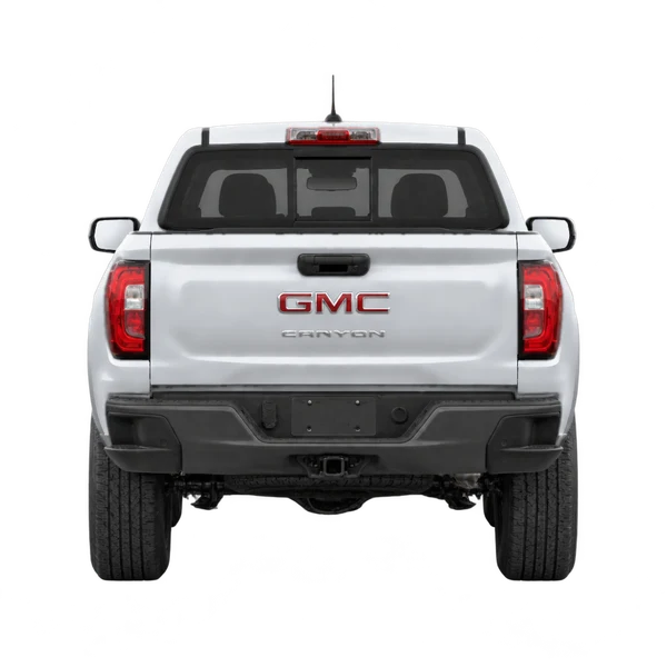 silver 2027 GMC Canyon rear view