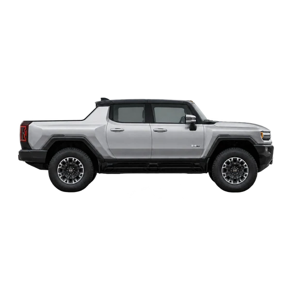 GMC Hummer EV Pickup 2024 argent, vue profil (tourné vers la droite)