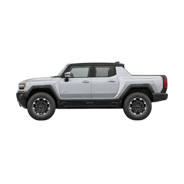 GMC Hummer EV Pickup 2025 argent, vue côté (vers la gauche)