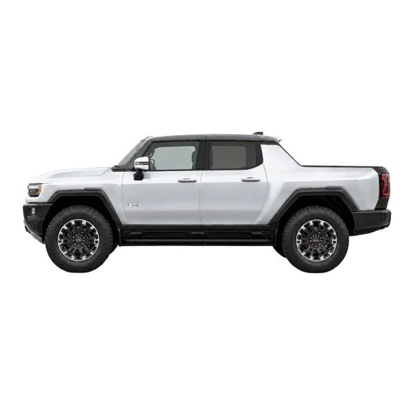GMC Hummer EV Pickup 2026 argent, vue côté (vers la gauche)