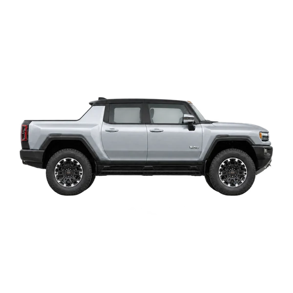 GMC Hummer EV Pickup 2026 argent, vue profil (tourné vers la droite)
