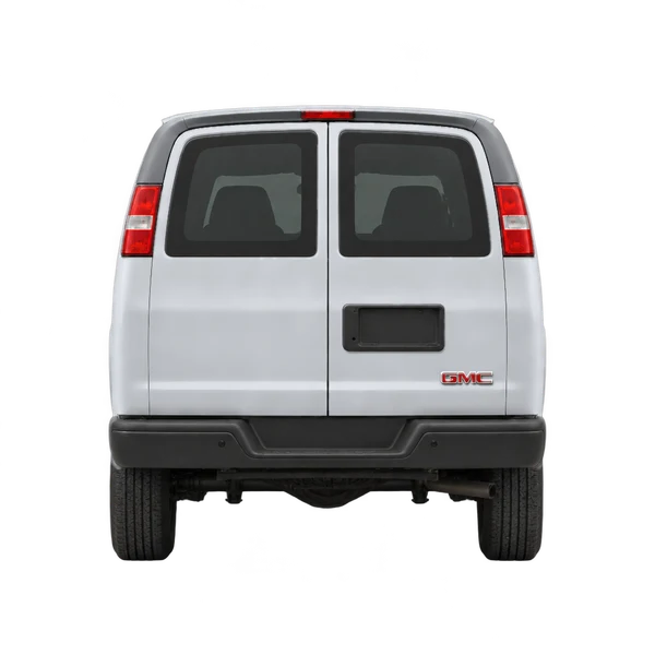 2021 GMC Savana in Silber, Ansicht: Heck