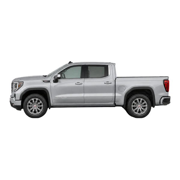 GMC Sierra 1500 2025 argent, vue côté (vers la gauche)