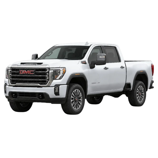 2026 GMC Sierra HD in Silber, Ansicht: Dreiviertelansicht vorne (nach links gerichtet)