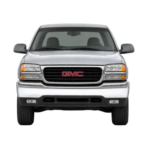 シルバーの2000 GMC Sierra（正面ビュー）
