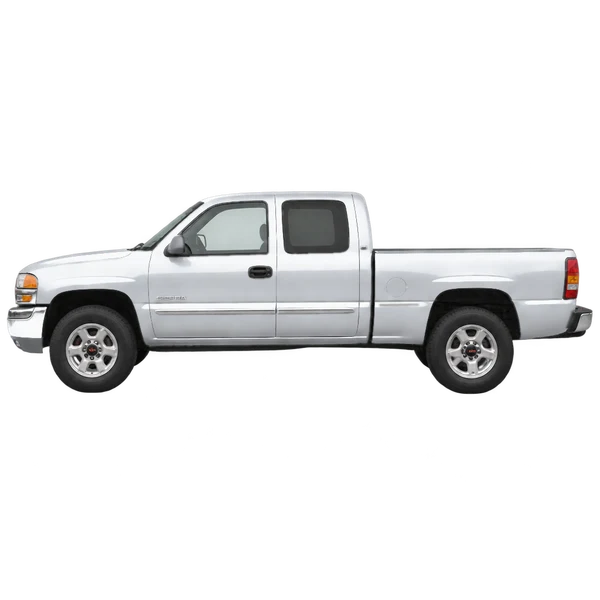 シルバーの2000 GMC Sierra（側面（左向き）ビュー）