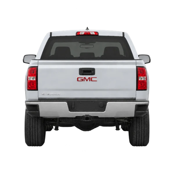 GMC Sierra 2019 prata, vista traseira