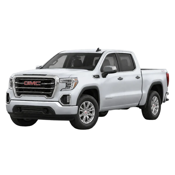 GMC Sierra 2020 en plateado, vista frontal tres cuartos (hacia la izquierda)