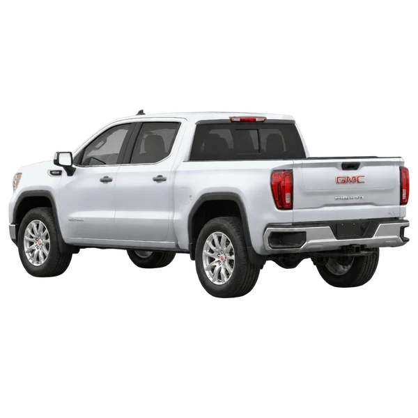GMC Sierra 2021 argent, vue trois-quarts arrière (orienté vers la gauche)
