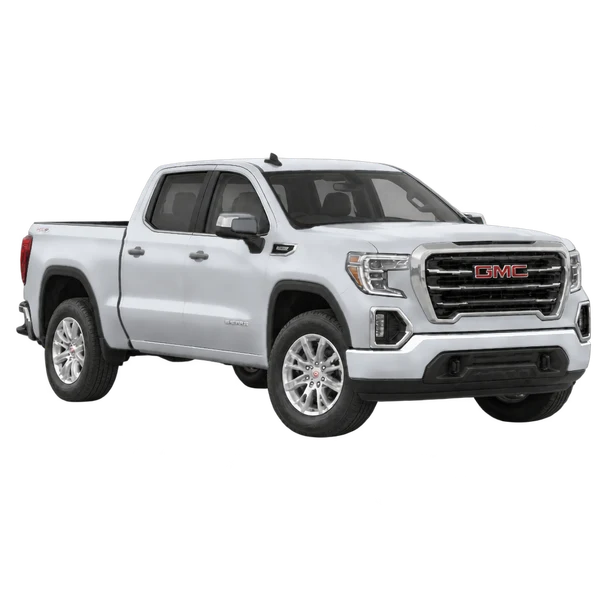 GMC Sierra 2023 en plateado, vista tres cuartos frontal (mirando a la derecha)