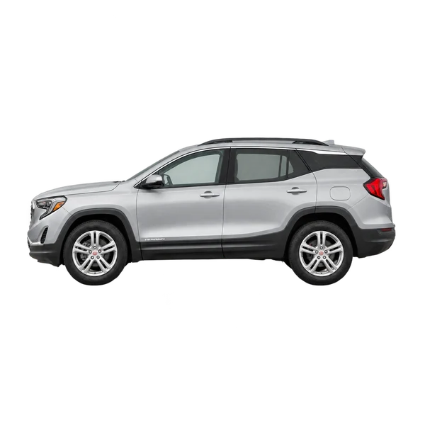 GMC Terrain 2020 prata, vista lateral (voltada para a esquerda)