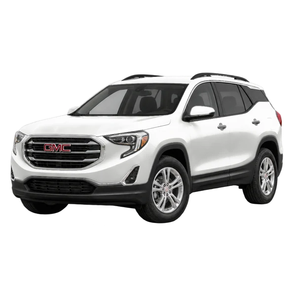 GMC Terrain 2024 blanc, vue trois-quarts avant (orienté vers la gauche)