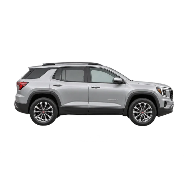 GMC Terrain 2027 باللون فضي، منظر منظر جانبي (باتجاه اليمين)