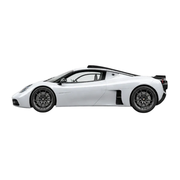 2024 Gordon Murray T.50 in Silber, Ansicht: Seite (nach links gerichtet)