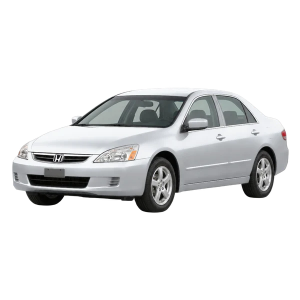 Honda Accord 2003 prata, vista dianteira em três quartos (voltada para a esquerda)