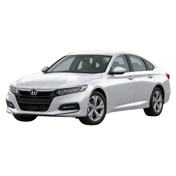 Honda Accord 2018 prata, vista dianteira em três quartos (voltada para a esquerda)