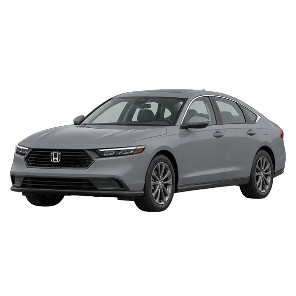 Honda Accord 2023 cinza, vista dianteira em três quartos (voltada para a esquerda)