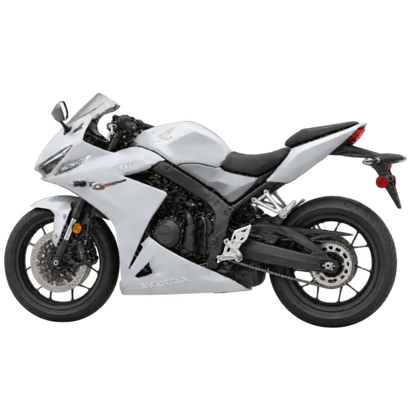 Honda CBR 2024 باللون فضي، منظر جانبي (متجه إلى اليسار)