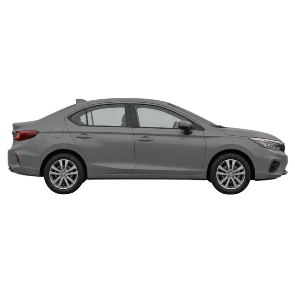 Honda City 2026 باللون رمادي، منظر منظر جانبي (باتجاه اليمين)