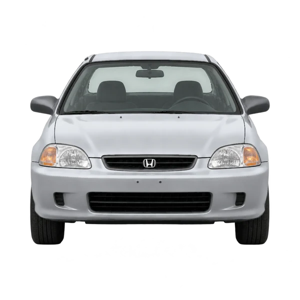 シルバーの1997 Honda Civic 3 DR（正面ビュー）
