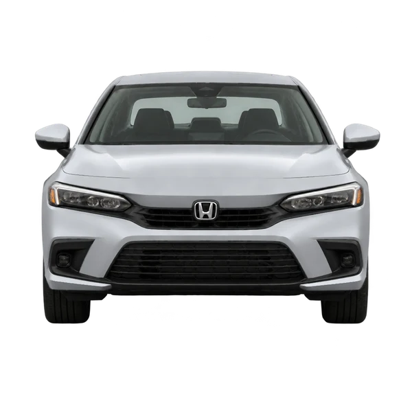 シルバーの2023 Honda Civic 4Dr（正面ビュー）