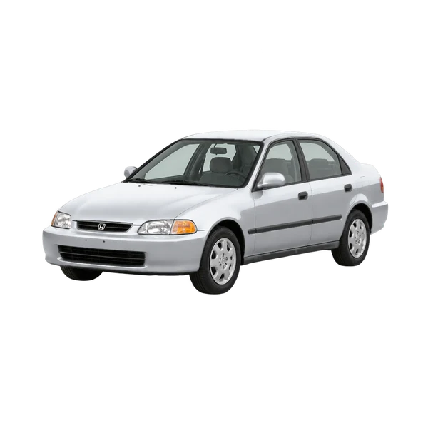 silver 1996 Honda Civic front three-quarter (facing left) view