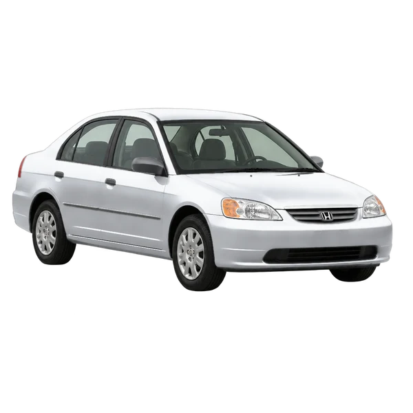 silver 2001 Honda Civic front three-quarter (facing left) view