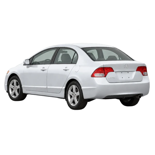 silver 2006 Honda Civic rear three-quarter (facing left) view
