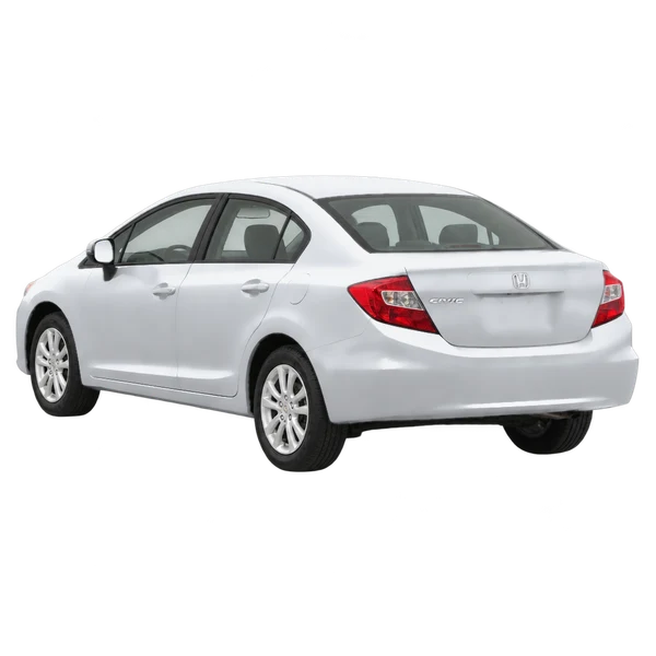 silver 2012 Honda Civic rear three-quarter (facing left) view
