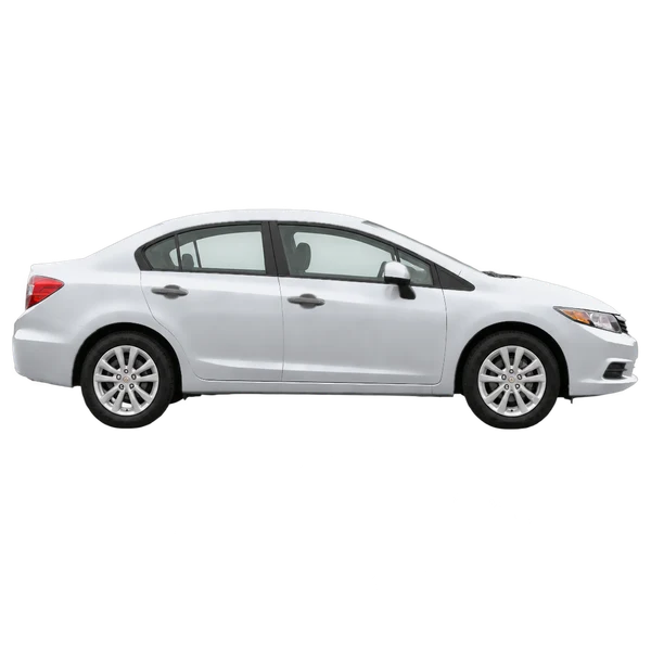 silver 2012 Honda Civic side (facing right) view