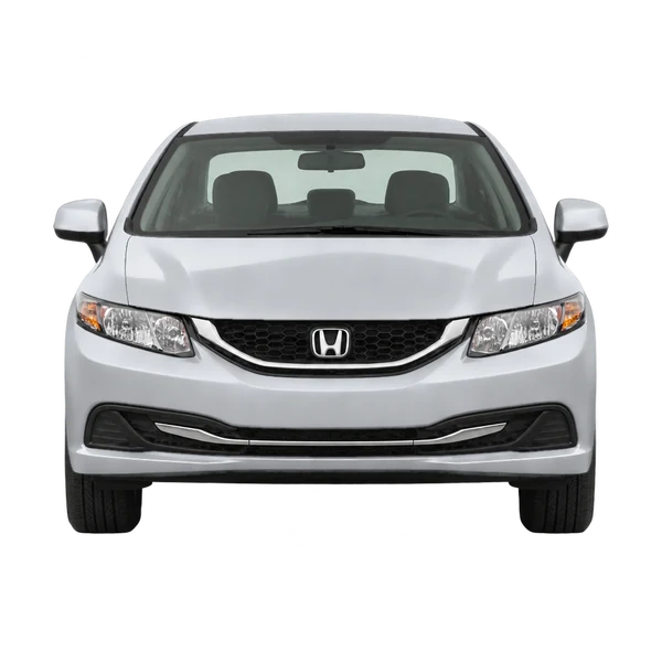 Honda Civic 2013 باللون فضي، منظر أمامي