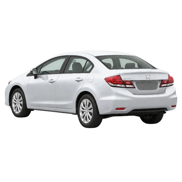 silver 2013 Honda Civic rear three-quarter (facing left) view