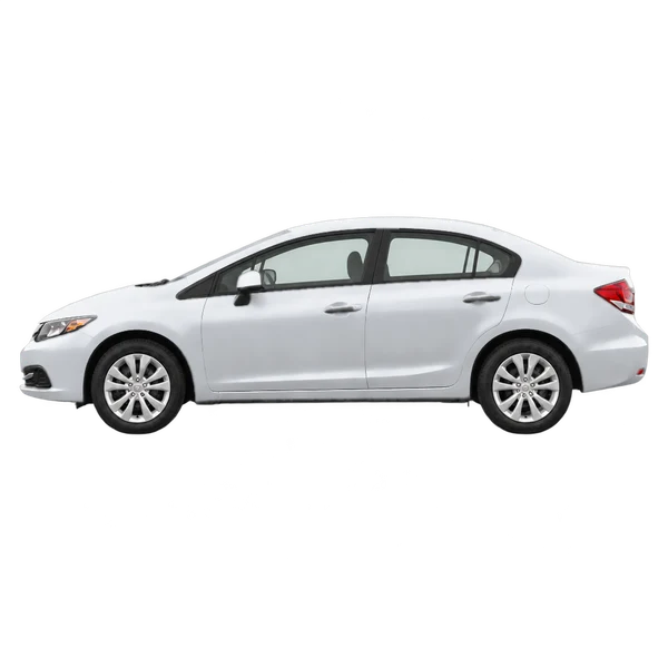 Honda Civic 2013 باللون فضي، منظر جانبي (متجه إلى اليسار)