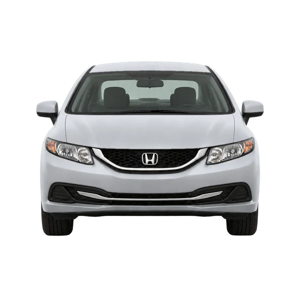 Honda Civic 2014 en plateado, vista frontal
