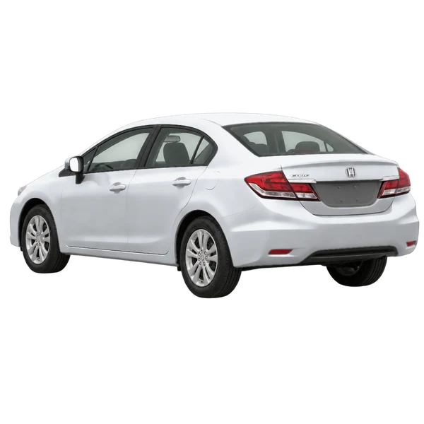 silver 2014 Honda Civic rear three-quarter (facing left) view