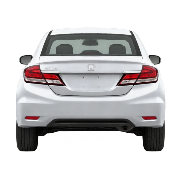 Honda Civic 2014 en plateado, vista trasera